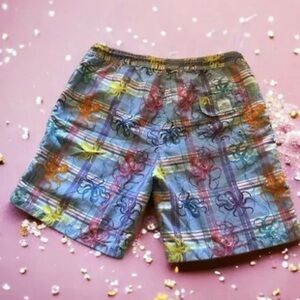 Peter Millar Crown Inked Octopus Squid Plaid Swim Trunks Shorts Men’s Size L